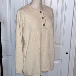 United Colors of Benetton Women’s L Sweater Made Italy Vintage Ivory Wool